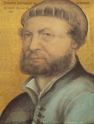 د ځان انځور، 1542 (په کاغذ باندې پیسټل) پولی autorstwa Hans Holbein der Jüngere