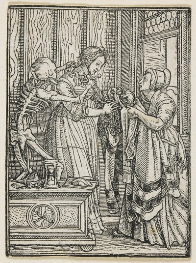 Hrabina z Tańca Śmierci (Lyon), 1538, 1523-1526 autorstwa Hans Holbein der Jüngere