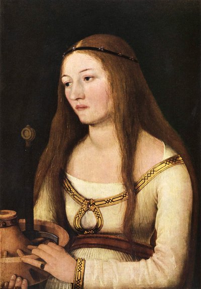 Katharina Schwarz z atrybutami swojej świętej imienniczki autorstwa Hans Holbein the Elder