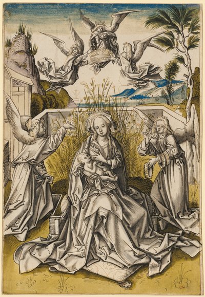 Madonna i anioły w krajobrazie, ok. 1500 autorstwa Hans Holbein the Elder