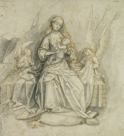 Madonna z Dzieciątkiem (pióro i brązowy tusz z ołówkiem na papierze) autorstwa Hans Holbein the Elder