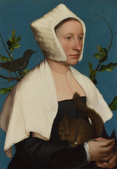 Dama z wiewiórką i szpakiem Anne Lovell, ok. 1930 r. 1527 autorstwa Hans Holbein der Jüngere