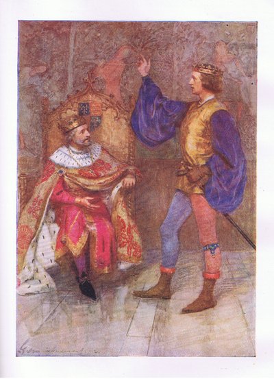 I umrę sto tysięcy śmierci, zanim złamie najmniejszą cząstkę tego ślubowania (Król Henryk IV), z The Complete Works of Shakespeare opublikowanej przez George Harrap & Co Ltd, 1920 autorstwa Hans Holbein der Jüngere