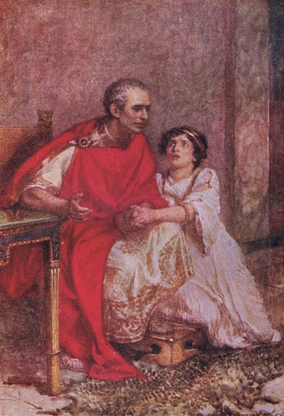 Tchórze umierają wiele razy przed śmiercią: Dzielny nigdy nie smakuje śmierci, tylko raz (Julius Caesar), z The Complete Works of Shakespeare opublikowanej przez George Harrap & Co Ltd, 1920 autorstwa Hans Holbein der Jüngere