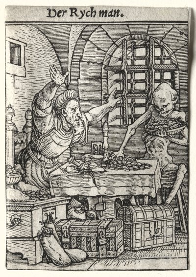 Taniec Śmierci: Skąpiec autorstwa Hans Holbein the Younger