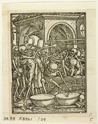 Taniec śmierci, płyta 39 z drzeworytów z książek z XVI wieku autorstwa Hans Holbein the Younger