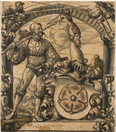 Projekt na heraldyczną tablicę witrażową, 1522 autorstwa Hans Holbein der Jüngere