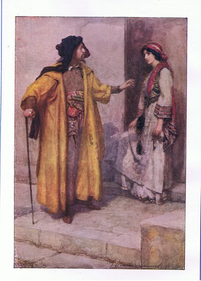Usłysz mnie, Jessico: zamknij moje drzwi (Kupiec Wenecki), z The Complete Works of Shakespeare wydany przez George Harrap & Co Ltd, lata 20. autorstwa Hans Holbein der Jüngere
