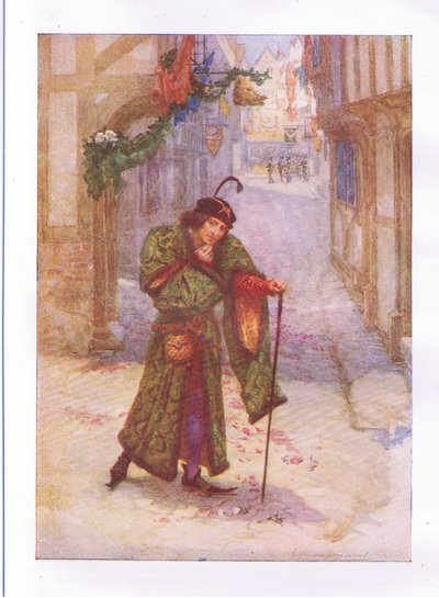 Jestem zdeterminowany, aby udowodnić, że jest złoczyńcą i mieć bezczynne przyjemności tamtych dni (Król Ryszard II), z The Complete Works of Shakespeare opublikowanej przez George Harrap & Co Ltd, lata 20. autorstwa Hans Holbein der Jüngere