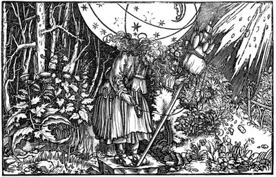 Stara wiedźma lub wróżka kręcąca się, 1547 autorstwa Hans Holbein der Jüngere
