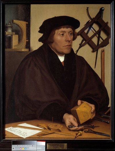 Portret Nicolasa Kratzera (1487-1550) Astronom Henryka VIII. Obraz Hansa Holbeina Młodego (1497-1543). 16 wiek. Ciemny. 0,83x0,67m. autorstwa Hans Holbein der Jüngere