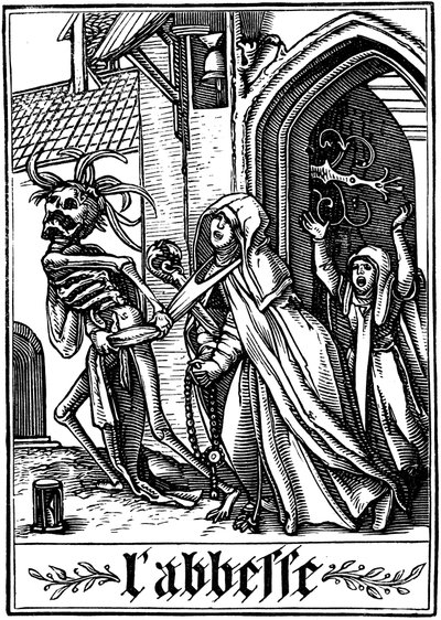 Opatka odwiedzona przez śmierć, 1538 autorstwa Hans Holbein der Jüngere