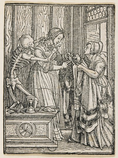 Hrabina z „Tańca śmierci” (Lyon), 1538 r. autorstwa Hans Holbein the Younger