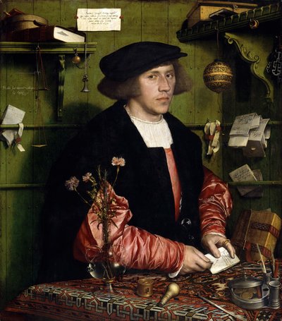 Kupiec Jerzy Gisze (1497-1562) autorstwa Hans Holbein the Younger