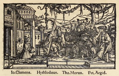 Drzeworyt z 1518 r., trzecie wydanie „Utopii” Sir Thomasa More