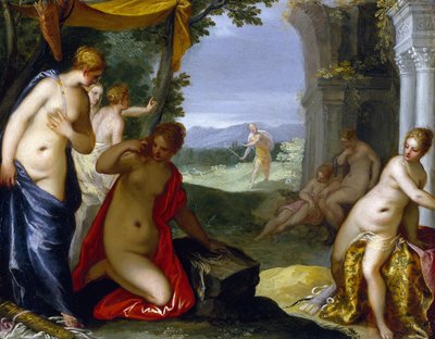 Diana i Akteon, c.1596-1606 (olej na miedzi) autorstwa Hans I or Johann Rottenhammer