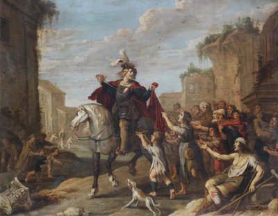 Święty Marcin dzielący swój płaszcz autorstwa Hans Jordaens III