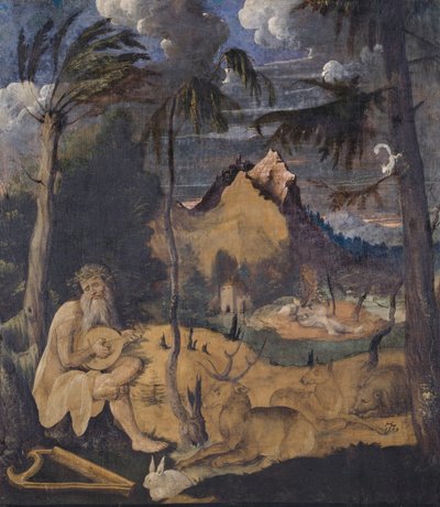 Orfeusz wśród zwierząt, 1519 (tempera na płótnie) autorstwa Hans Leu