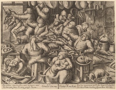 Gruba kuchnia autorstwa Hans Liefrinck I, after Pieter van der Heyden, after Pieter Bruegel the Elder