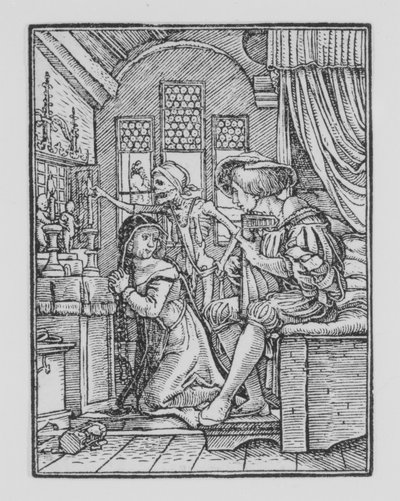 Zakonnica z Tańca śmierci, ca. 1526, opublikowany 1538. autorstwa Hans Lützelburger