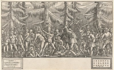 Bitwa Nagich Mężczyzn i Chłopów autorstwa Hans Lützelburger, after Master NH