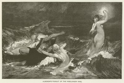 Pogoń Alberichów za Pierścień Nibelungów autorstwa Hans Makart
