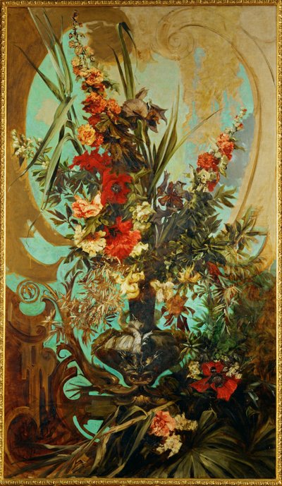 Blumenstueck - Kwiatowa martwa natura ... (obraz na płótnie) autorstwa Hans Makart
