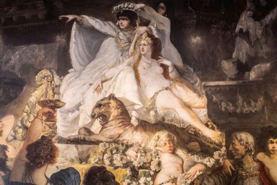 Niemiecki: Neron podczas palenia Rzymu autorstwa Hans Makart