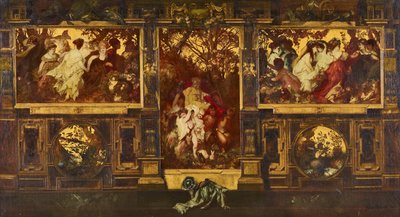 Nowoczesne amorki - projekt do dekoracji ściany autorstwa Hans Makart