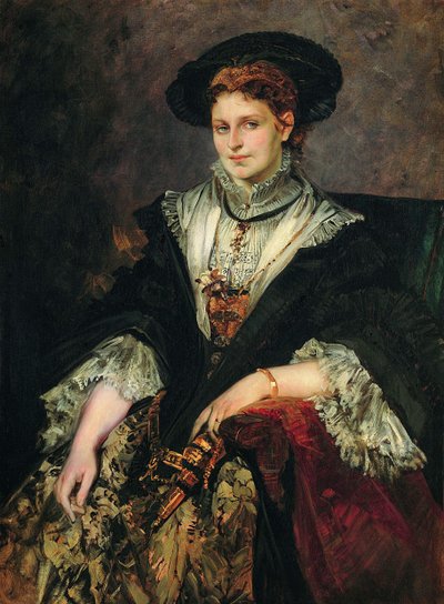 Portret Berthy von Piloty, 1872-1873 autorstwa Hans Makart