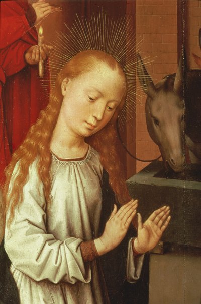 Fragment Matki Boskiej z szopki autorstwa Hans Memling