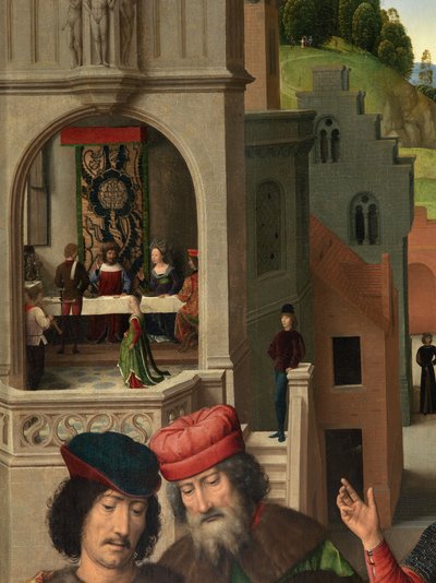 Fragment lewego panelu Tryptyku św. Jana Chrzciciela i św. Jana Ewangelisty autorstwa Hans Memling