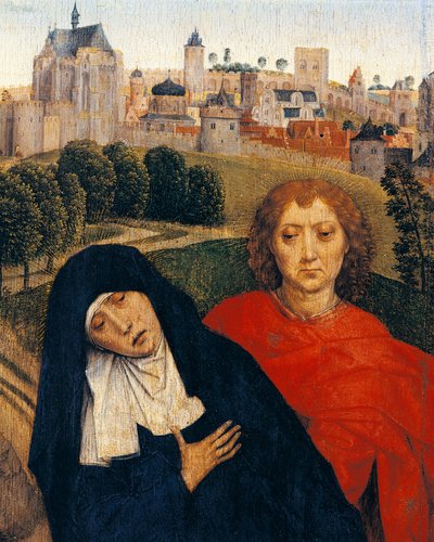Matka Boska Bolesna, fragment z Ukrzyżowania Hansa Memlinga (ok. 1430-1494) autorstwa Hans Memling