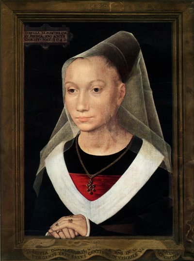 Portret Marii, córki Willema Moreela, 1480. autorstwa Hans Memling