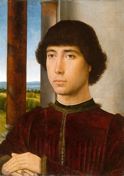 Portret mężczyzny na loggii autorstwa Hans Memling