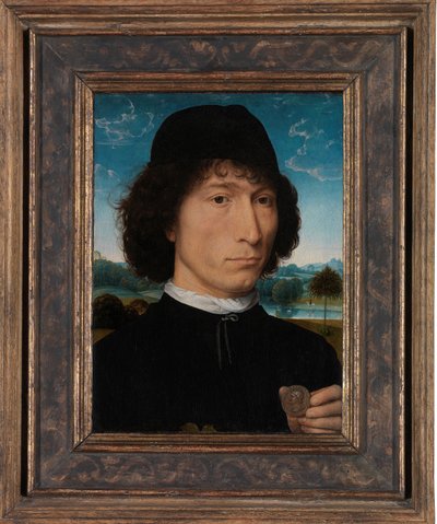 Portret mężczyzny z rzymskim medalem autorstwa Hans Memling