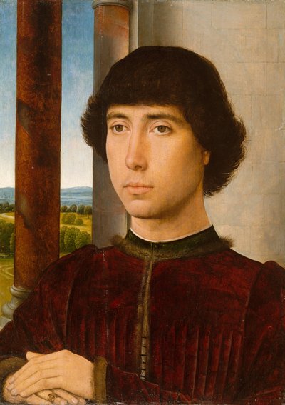 Portret młodzieńca, ca. 1472-75. autorstwa Hans Memling