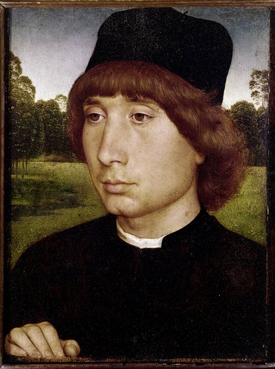 Portret młodego mężczyzny. (olej na drewnie, ok.1480) autorstwa Hans Memling