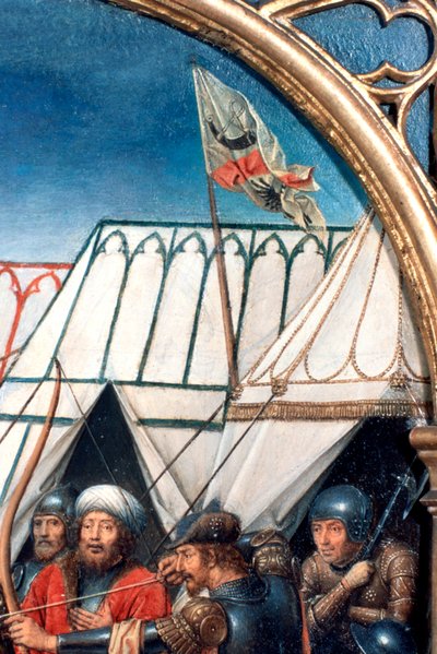 Sanktuarium św Urszuli, Męczeństwo w Kolonii, detal, 1489 autorstwa Hans Memling