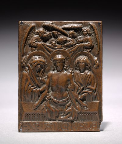 Martwy Chrystus wspierany przez Maryję Dziewicę i św. Jana, 1427-1467. autorstwa Hans Multscher