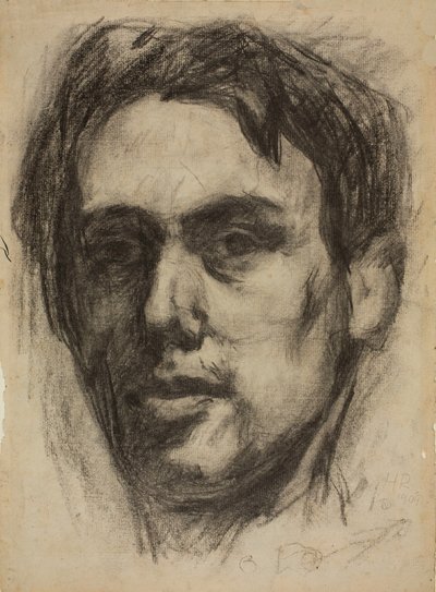 Autoportret prosto, Szkic odwrócony, 1909. autorstwa Hans Richter
