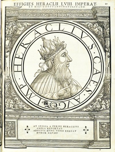 Herakliusz, ilustracja z „Cesarzy rzymskich całego Wschodu i Zachodu” autorstwa Hans Rudolf Manuel Deutsch
