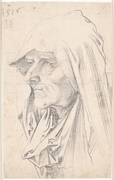Portret starej kobiety z profilu po lewej stronie autorstwa Hans Schäufelein