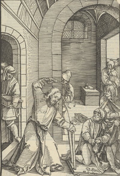 Chrystus Oczyszczający Świątynię, ze Zwierciadła męki Pana naszego Jezusa Chrystusa, 1507. autorstwa Hans Schäufelein the Elder