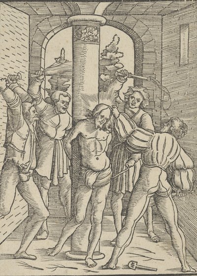 Chrystus biczowany, z Doktryny, życia i męki Jezusa Chrystusa, 1537. autorstwa Hans Schäufelein the Elder