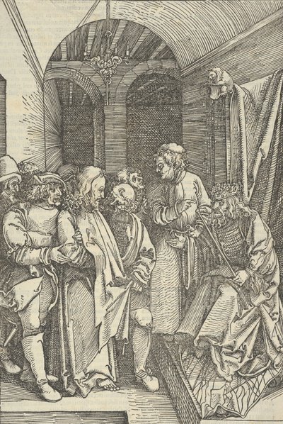 Chrystus przed Herodem w Sali, ze Zwierciadła Męki Pana naszego Jezusa Chrystusa, 1507., 1507. autorstwa Hans Schäufelein the Elder