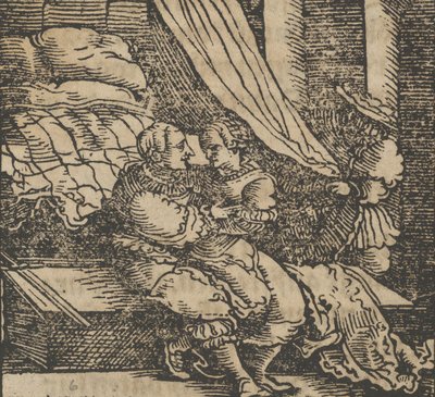 Ghismonda, Guiscardo i książę Salerno z Dekameronu przed 1534 r. autorstwa Hans Schäufelein the Elder