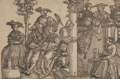 Muzycy i obserwatorzy. autorstwa Hans Schäufelein the Elder