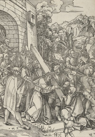 Niesienie krzyża. autorstwa Hans Schäufelein the Elder
