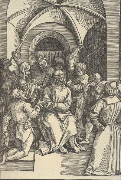 Naśmiewanie się z Chrystusa ze Zwierciadła Męki Pana naszego Jezusa Chrystusa, 1507. autorstwa Hans Schäufelein the Elder